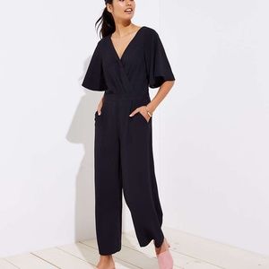 LOFT Petite Flare Wrap Jumpsuit